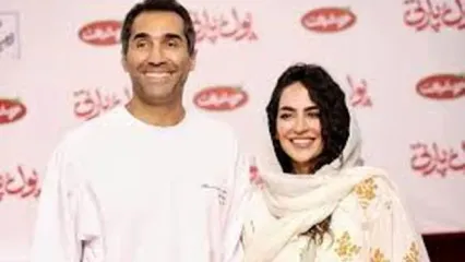 زوج مشهور سینما در مقابل عکاسان ژست گرفتند