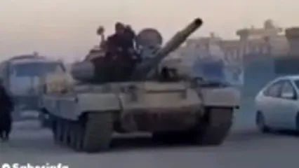 اعزام نیرو و تانک‌های طالبان به میدان جنگ