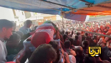 تشییع والیبالیست فقید تیم ملی از خانه پدری در روستای قانقرمه آق‌قلا گلستان