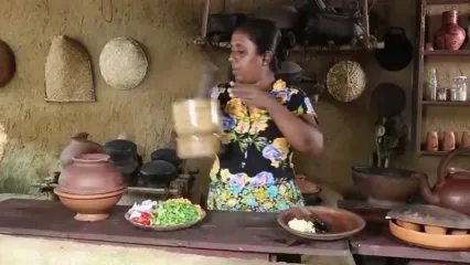 غذای روستایی در سریلانکا؛ پخت یک غذای سنتی با خرچنگ، گل کلم و ادویه