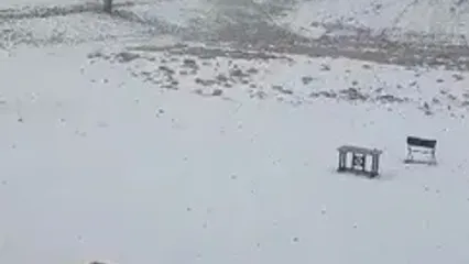 بارش برف در ارتفاعات تهران؛ ایستگاه ۷ توچال