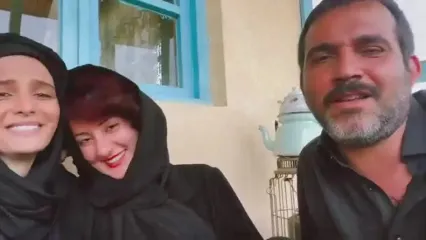 سفر در زمان؛ «سوجان، جاوید و فرانک» در حال خواندن یک آهنگ در پشت صحنه سریال سوجان