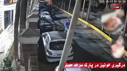 فیلم لحظه حمله 4 مرد قمه کش به پراید در پارک جنگلی سرخه حصار