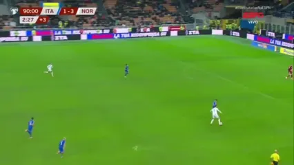 ویدیو: گل چهارم نروژ به ایتالیا توسط لارسن