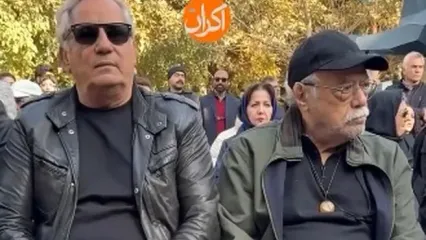 اکبر زنجانپور و مجید مظفری در مراسم تشییع هادی مرزبان