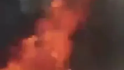 پرچم اسرائیل در سوریه به آتش کشیده شد