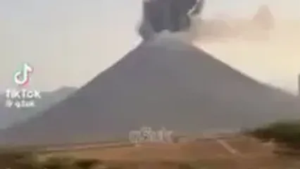 لحظه اولیه فعال شدن آتشفشان در اتیوپی