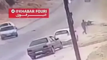 تصادف پژو با اسب در شهر کازرون استان فارس