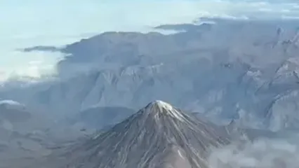 تصاویری از دماوند بی‌برف در صبح پاییزی!