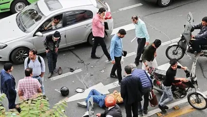 تصادف وحشتناک موتورسیکلت با کودک در کاشان