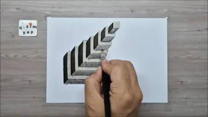 به همین سادگی یک نقاشی 3 بعدی از هرم پلکانی مایاها بکشید!