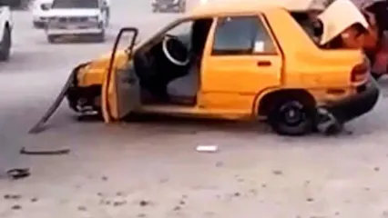 پرایدِ یاغی در عراق چندین خودروی لوکس را درو کرد!