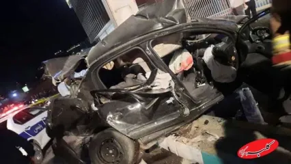 کنده شدن عجیب موتور پژو ۲۰۶ در یک تصادف