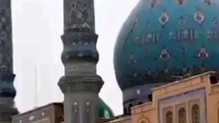 حال و هوای اولین باران پاییزی آستان مقدس مسجد جمکران