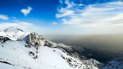 نمایی فوق‌‍العاده زیبا از ارتفاعات توچال با برف پاییزی