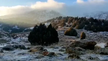 فیلم اولین برف پاییزی در درگز خراسان رضوی