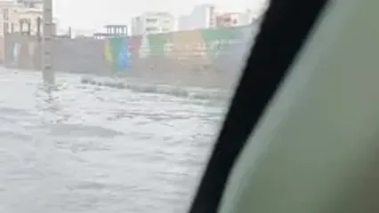 آبگرفتگی شدید خیابان ها در گناوه