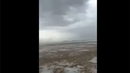 بارش باورنکردنی برف در قطر