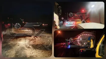 فیلم تصادف زنجیره‌ای 16 خودرو در بزرگراه امام علی(ع) / نشت گازوئیل بزرگراه را به «پیست یخ» تبدیل کرد