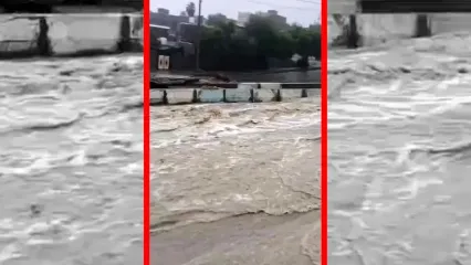 فیلم جاری شدن سیلاب در خیابان های قشم