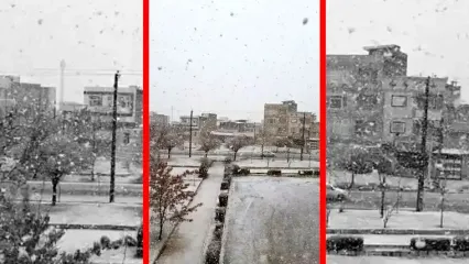 فیلم بارش برف در الیگودرز لرستان