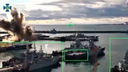 ببینید؛ لحظه انفجار زیردریایی روسیه توسط پهپاد انتحاری زیرآبی اوکراین