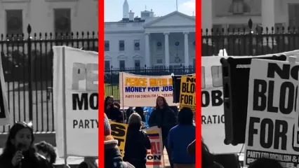 فیلم تجمع مقابل کاخ سفید علیه توطئه ونزوئلا