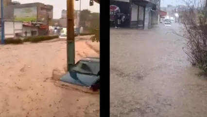 خیابان‌های ایذه خوزستان زیر سیلاب رفت