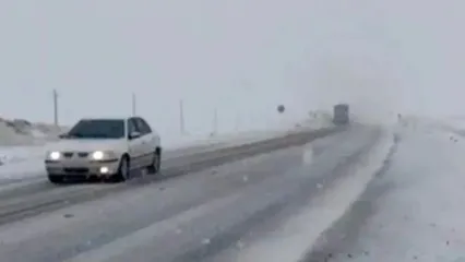 فیلم بارش برف در محور سنقر به همدان