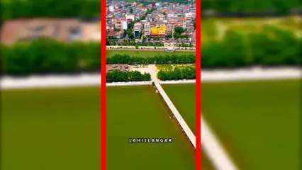 فیلم استخر معروف لاهیجان از نمای هوایی