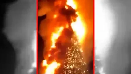 فیلم سوختن درخت سال نو گرجستان