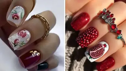 طراحی ناخن با تم یلدایی: خاص‌ ترین ایده‌ ها برای شب چله