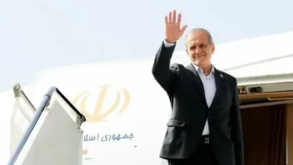 مراسم استقبال از پزشکیان در کاخ ریاست جمهوری قزاقستان