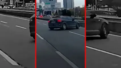 فیلم تصادف و آتش سوزی خودرو در استانبول