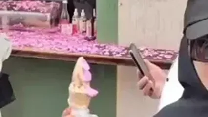 بستنی با طعم گل محمدی ایرانی در عربستان