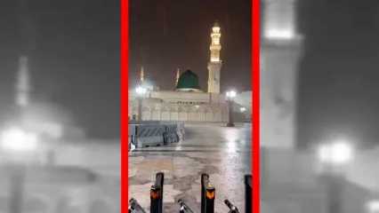 فیلم آرامش مدینه در زمان بارندگی