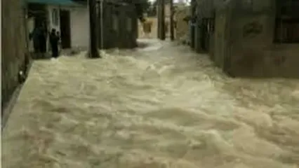 خلاقیت یکی از اهالی قشم در مواجهه با سیل