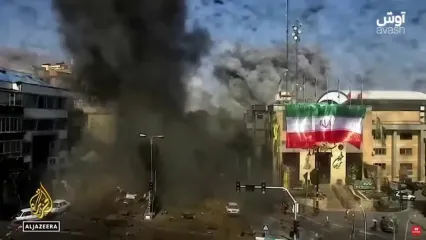 فیلم باکیفیت از لحظه حمله اسرائیل به میدان تجریش