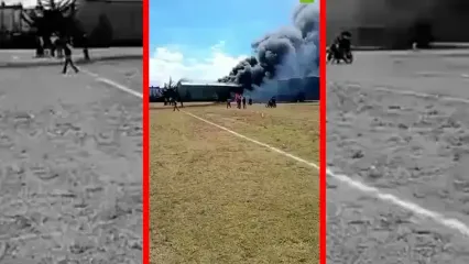 فیلم سقوط هواپیمای کوچک در مکزیک نزدیک فرودگاه تولکا