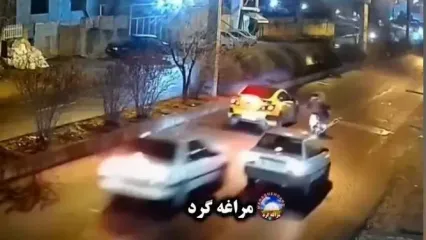 فیلم صحنه وحشتناک یک تصادف در مراغه / واقعا این کارها را نکنید مرگ در یک قدمی است