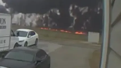 لحظه سقوط یک جت شخصی در کارولینای شمالی