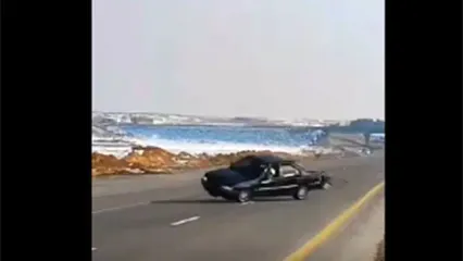 واژگونی پژو ۴۰۵ حین انجام حرکات نمایشی