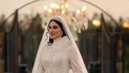 اوج تجمل و شکوه در لباس عروس مریم مومن / از لحظه آماده‌سازی لباس عروس دختر زیبای سینما تا گلدوزی‌های برجسته در بالاتنه و دامنی با دنباله‌دار و پفی ملایم ...