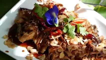 غذای خیابانی در تایلند؛ برش ماهرانه ماهی باراماندی و تهیه غذاهای متنوع با آن در بانکوک