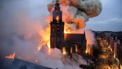 کلیسای تاریخی وندلکرک در آتش سوخت!