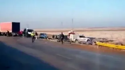 فلیم لحظه تصادف زنجیره ای در اتوبوان زنجان با 19 نفر مصدوم