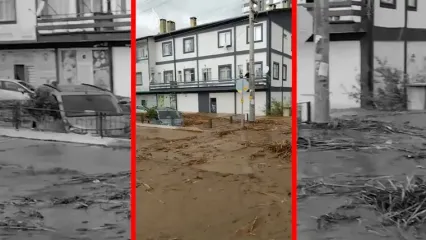 فیلم بارش سنگین باران و سیل در ترکیه