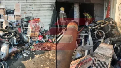 فیلم آتش سوزی یک فروشگاه در میدان قیام تهران