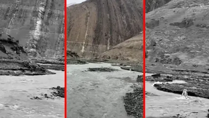 فیلم جریان پرحجم آب در مسیر ورودی سد کرج