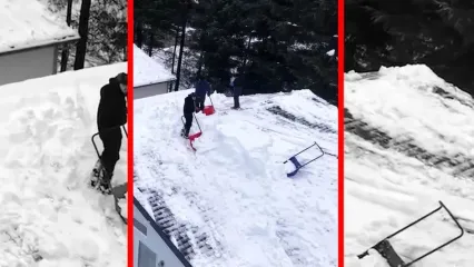 فیلم دفن خودروها زیر برف سنگین در آلاسکا